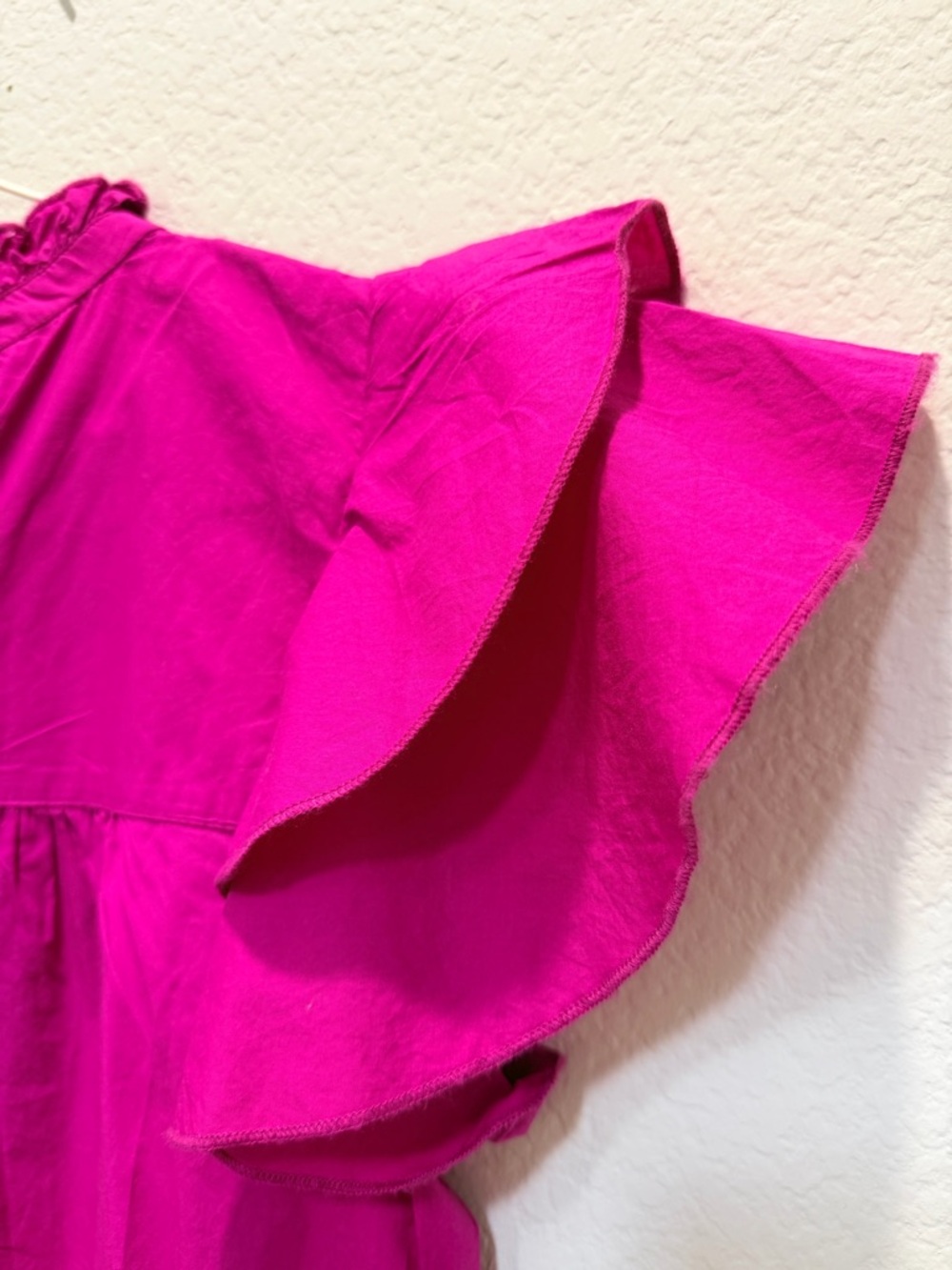 NWT Anthropologie Maeve Fuchsia Puff Sleeve Blouse - Picture 5 of 10